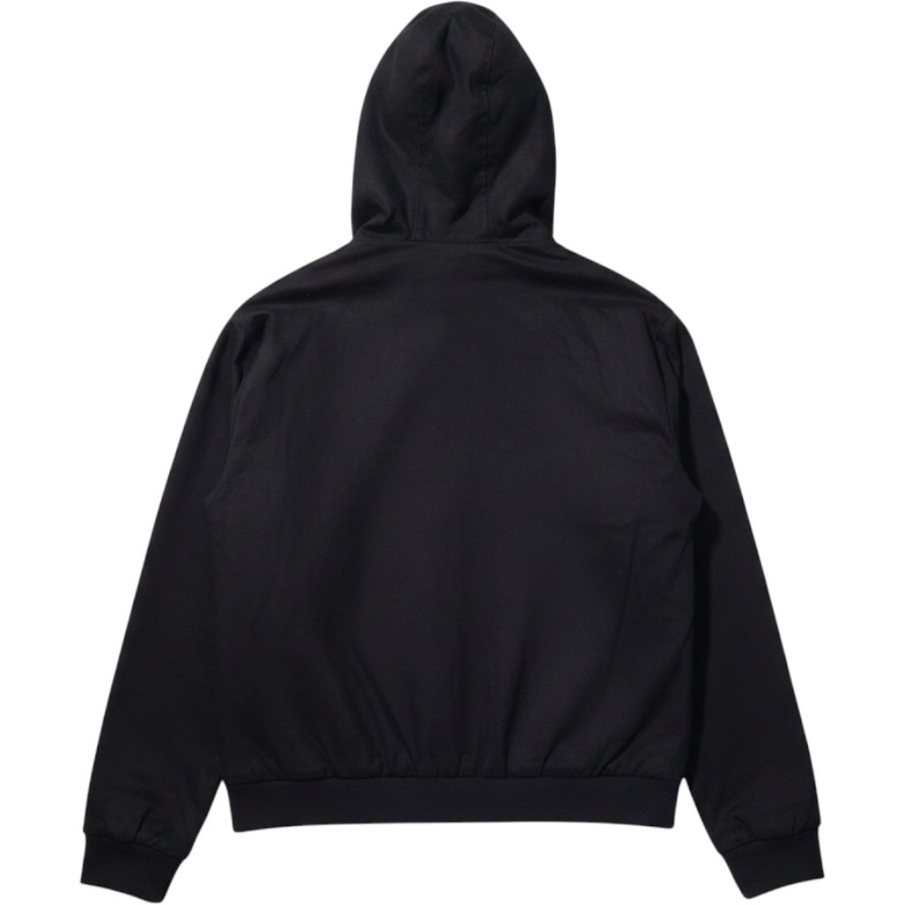 Carhartt Upcycled Mens Black Full Zip Canvas Hoodie Plaid Lined M Skate Rugged - Picture 4 of 6